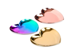 Linjou 3 Bandejas De Joyería De Acero Inoxidable Forma De Corazón Para Almacenamiento