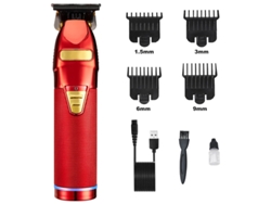 Corta Máquina Cabelo Recarregavel S9 Henten Home Vermelho