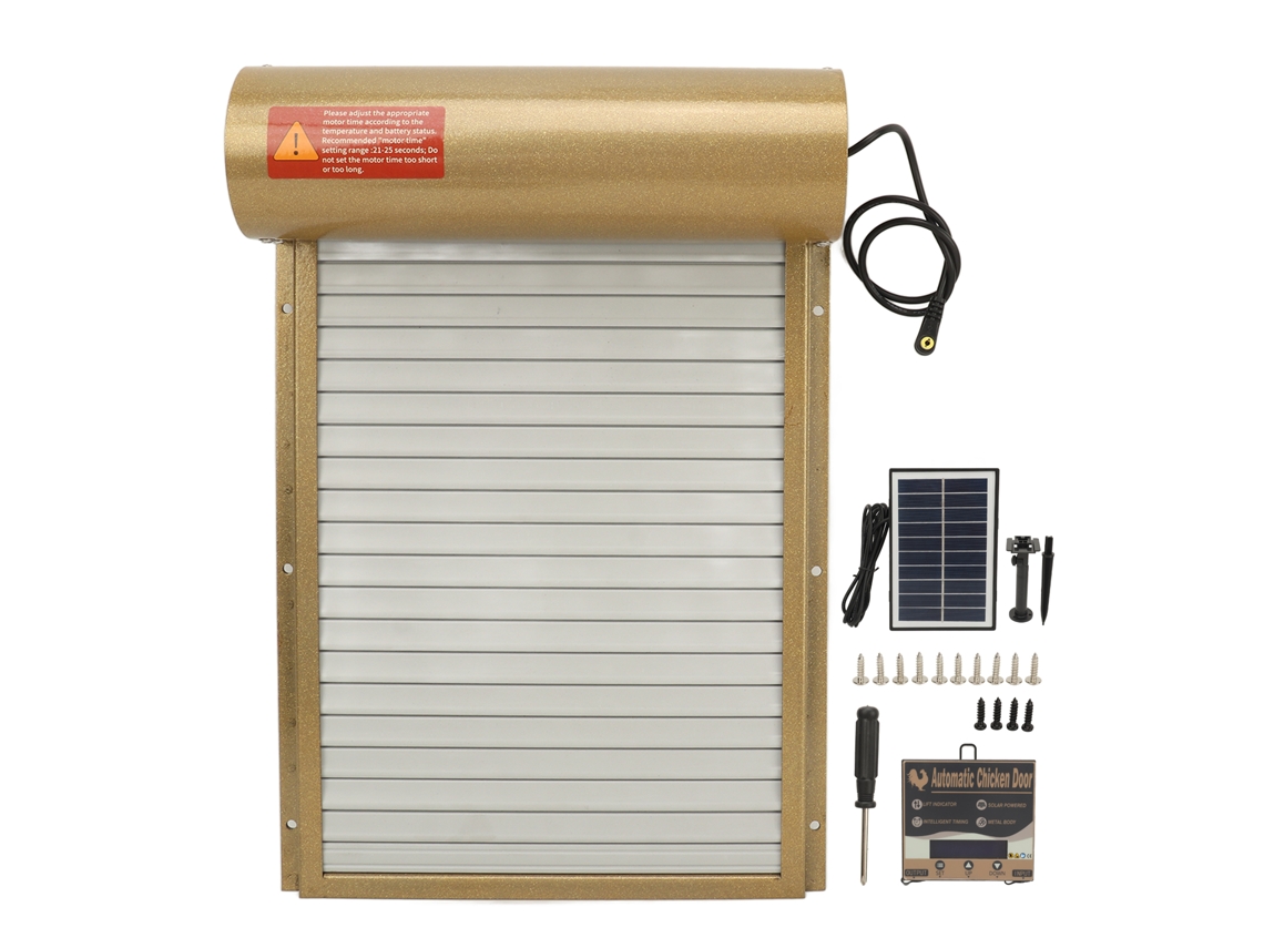 Puerta automática para gallinero, abridor de puerta automático con energía solar y temporizador para seguridad de gallinas.