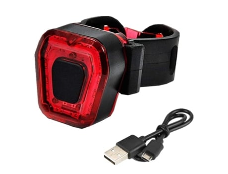 Luz trasera de bicicleta Luz de bicicleta recargable USB 14 piezas Luz trasera de bicicleta LED roja súper brillante Luz-Negro ENZONS