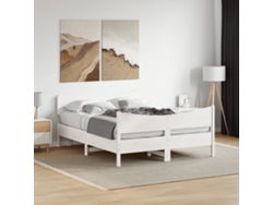 Estructura De Cama Sin Colchón Madera De Pino Blanca 140x190 Cm