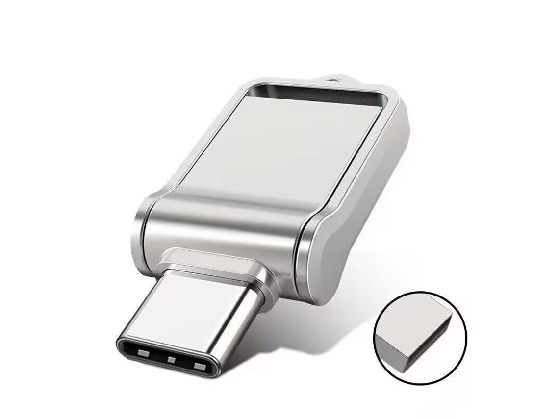 La unidad flash móvil tipo C se puede utilizar para teléfonos móviles y computadoras 256 GB Silver Siurn