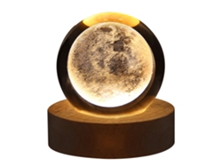 Luz Nocturna De Cristal Luminoso - Luna (6Cm) - Decoración Para Habitación Infantil JEIIBRZUI
