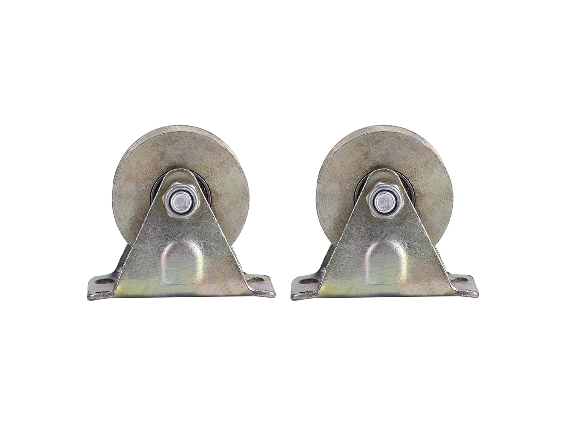 2 Ruedas De Acero En Forma De V Para Puertas Correderas Con Soporte, De Rodadura Suave Y Resistentes A La Corrosión.
