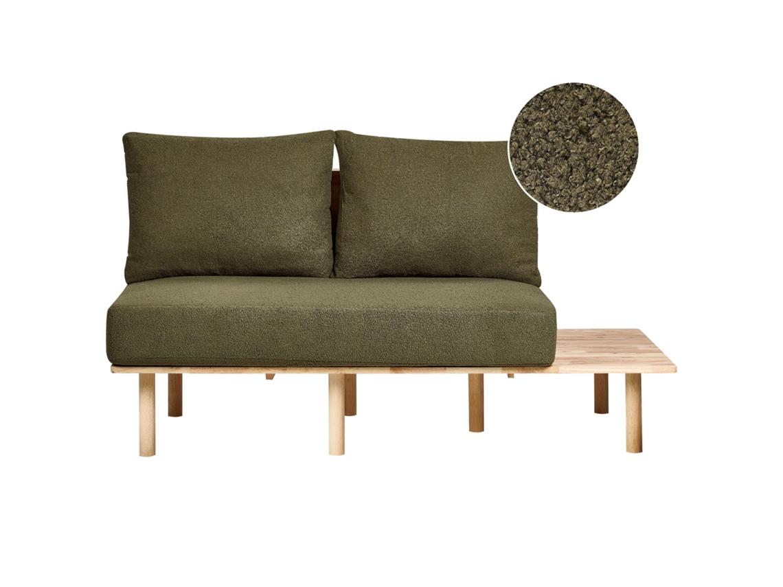 Sofá de 2 plazas BELIANI Salo de Bouclé Verde 155x104x74