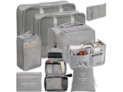 Juego de 9 bolsas organizadoras de equipaje EIFSON (gris)