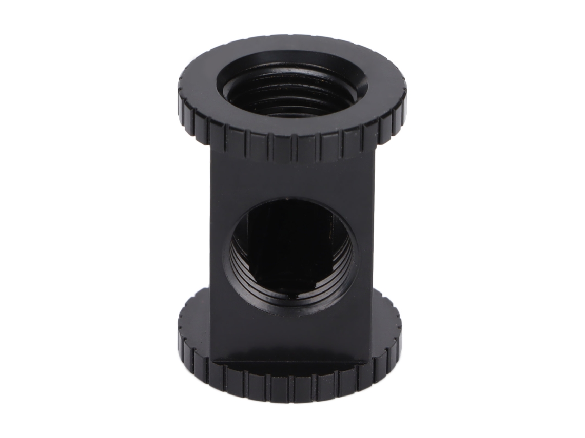 T Block Fitting Hemmbra Rosca G1/4in T De Latón Para Enfriamiento De Agua Fitting Negro