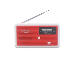 Radio con manivela solar y linterna multifuncional BESTVITE (roja)