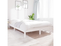 Estructura De Cama De Madera Maciza Blanca 180x200 Cm