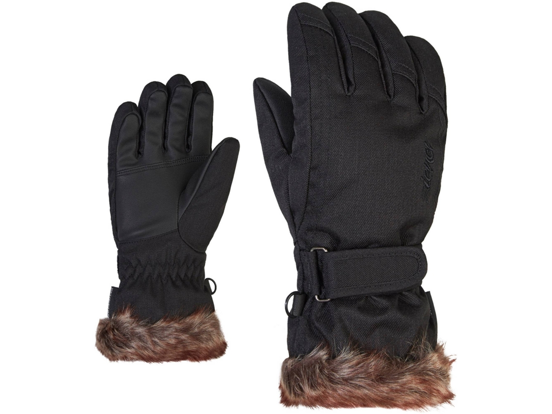 Guantes para Esquí ZIENER (Niña - Negro - Talla 7,5)