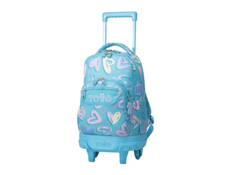 Trolley Escolar TOTTO Resma Corações Azul ( 42x29,5x16 cm - 20L)