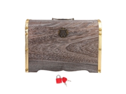 Organizador de joyas clásico de madera con cerradura para guardar joyas