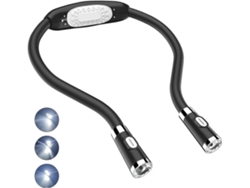 Omni-lámpara Led Para Lectura De Cuello Sin Manos Flexible Operada Por Baterías Con 4 Led Y 3 Niveles De Brillo