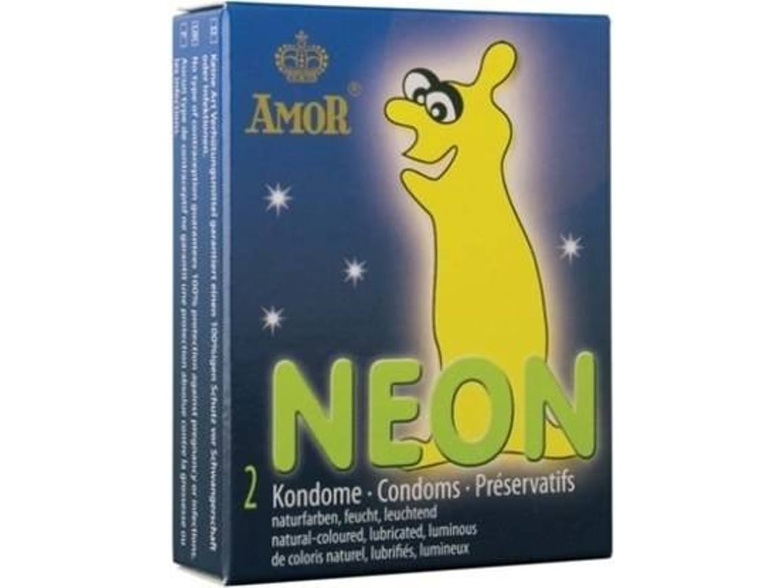 Preservativos AMOR Fluorescentes Neón (6 Unidades)