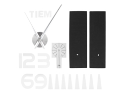 Reloj de pared sin marco Baok con superficie de espejo, adhesivo, decoración DIY para sala de estar, dormitorio, oficina, plateado