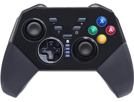 Controlador sem fio pro compatível com joypad de jogo para jogos com giroscópio e eixo duplo de choque, preto(preto)