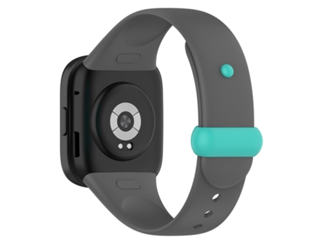 Correa de Silicona con hebilla de botón para Xiaomi Redmi Watch 3 - gris oscuro/cian