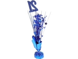 Letrero De Número Azul De Papel De Aluminio Para La Decoración De La Mesa De Cumpleaños.