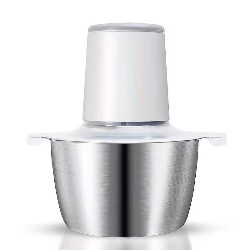 Picadora de carne eléctrica de acero inoxidable con capacidad de 2 litros, potente minipicadora inalámbrica, apta para carne, verduras y frutos secos - Stelasplen