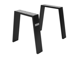 Set de 2 Patas de mesa industrial loft ML-Design 44x42 cm acero negro mate diseño en forma de U