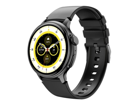 Smartwatch AMOLED, llamadas Bluetooth, deportivo, rastreador fitness, resistente al agua 1ATM, negro - CHRONUS.