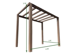 Pérgola Cabañas S En Fibra de Vidrio Compuesta 3x4 M Maderterraneo