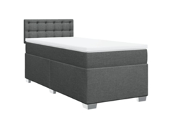 Maison Exclusive - Cama Box Spring Con Colchón Tela Gris Oscuro 90x200 Cm