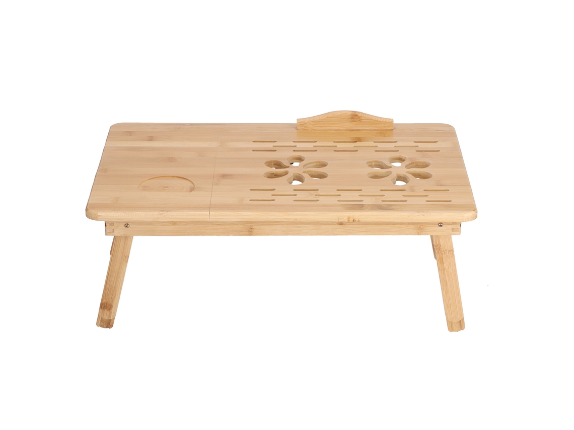 Soporte de mesa ajustable de bambú para portátil (sin ventilador)
