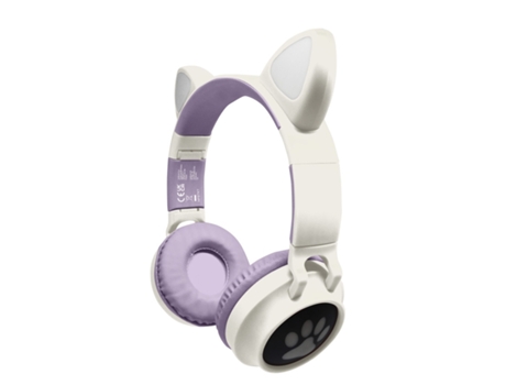 Auriculares bluetooth con orejas de gato y luces