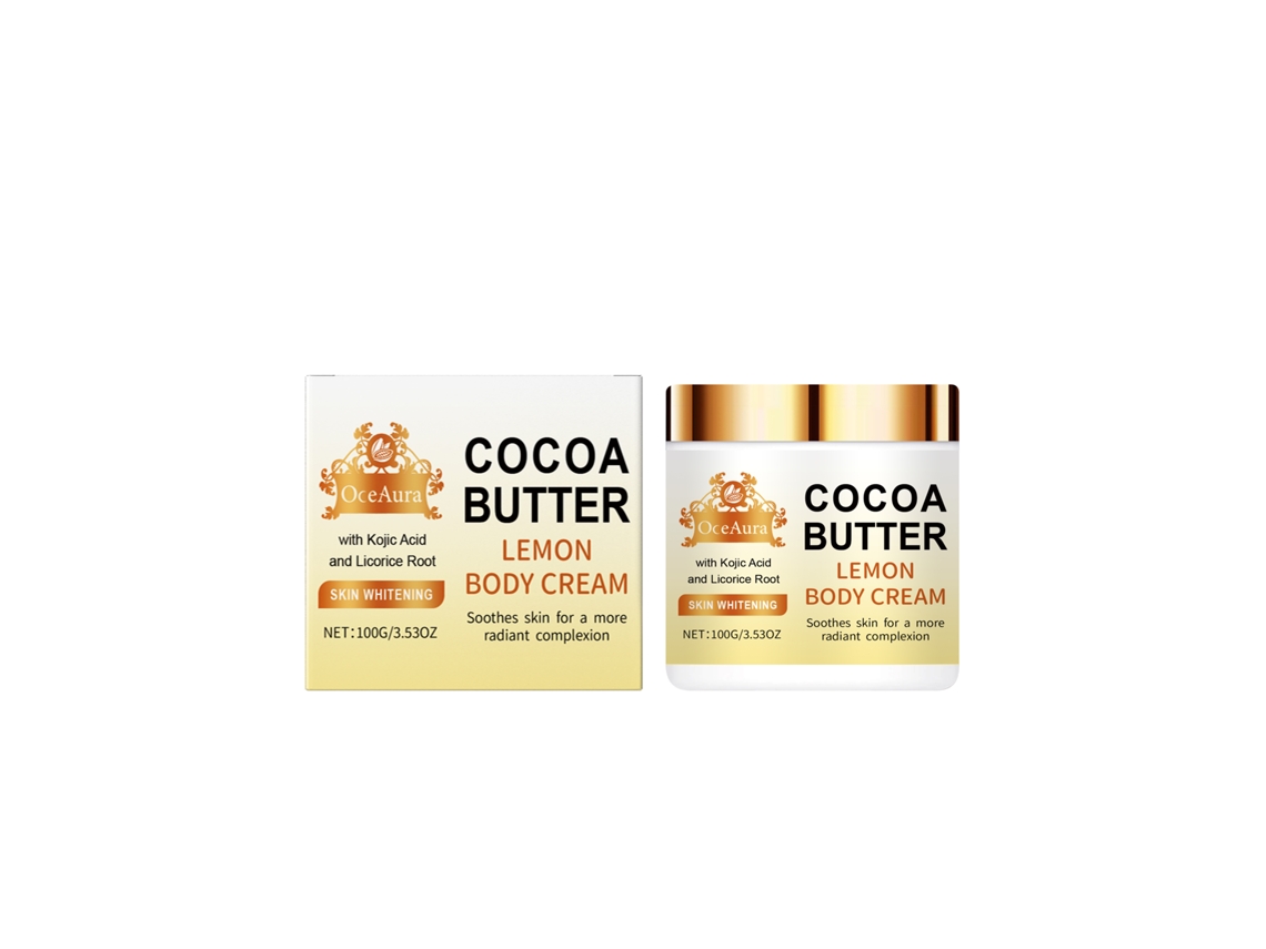 Crema hidratante con manteca de cacao y limón.