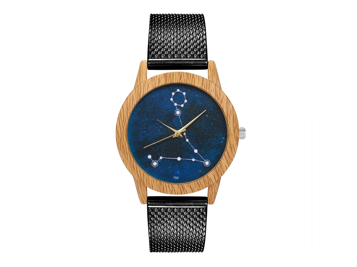 Reloj De Pulsera Unisex Con Correa De Malla Y Esfera Redonda De Cuarzo Zhoulianfa Negro