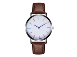Reloj De Pulsera De Aleación Redondo Analógico De Cuarzo Para Parejas Café Oscuro