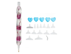 Bolígrafo Para Pintar Con Diamantes De Imitación De 15,8 Cm, Kit Con Puntas De Repuesto Y Accesorios, Flor De Silicona Morada