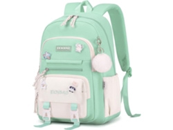 Escuela Primaria Rugzak - 20 Litros - Percha Con Diseño Kawaii - Nylon Ligero - Verde
