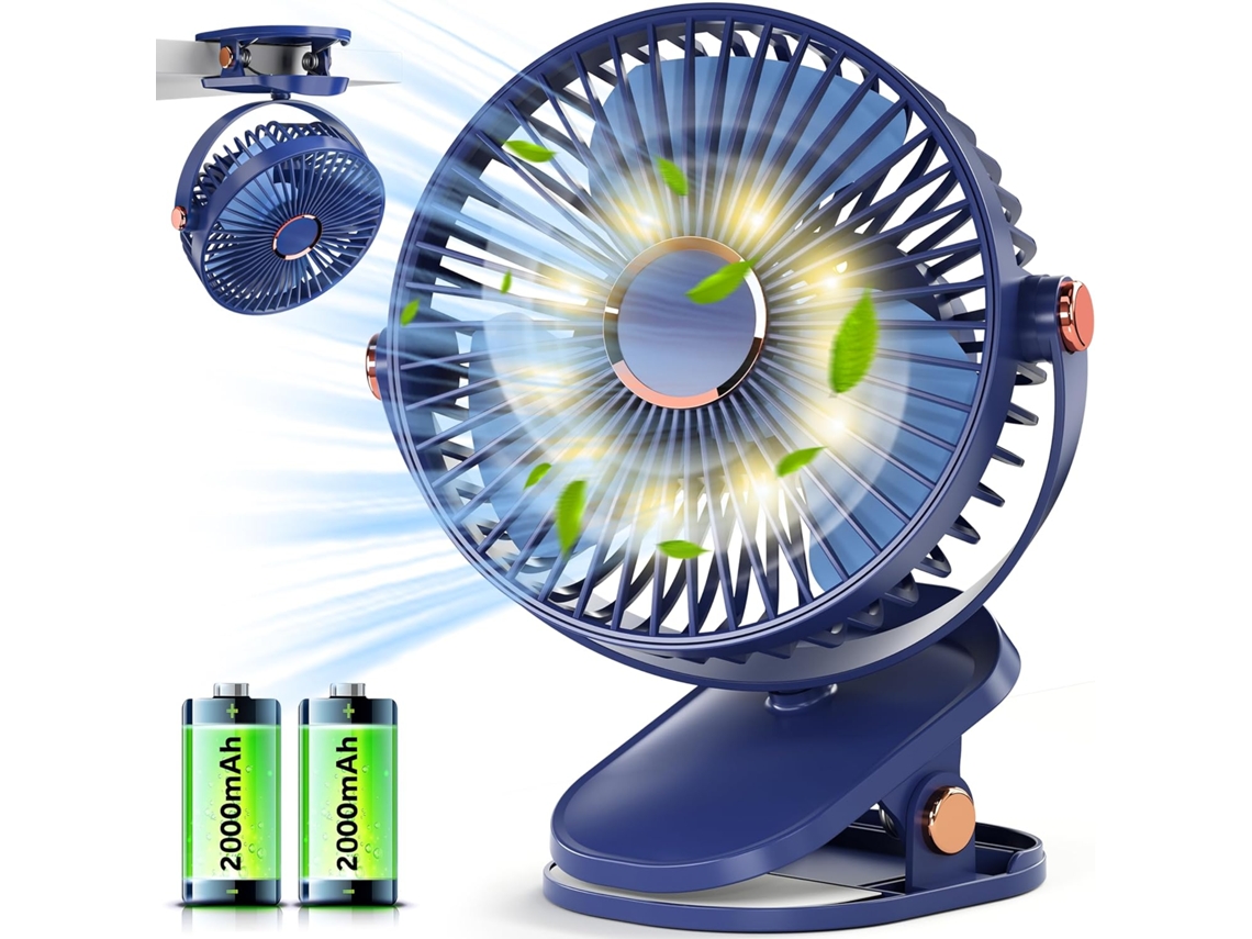 Ventilador de mesa MDUG, dobrável, 3 velocidades, inclinação 180°, silencioso