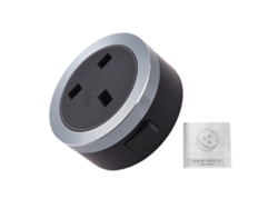 Adaptador Eléctrico Para Raíles De 3250 W, Enchufe Británico, 13 A, Con Led Azul, Diseño Compacto Y Fácil Instalación.