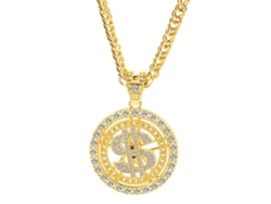 2026-cadena De Oro Con Signo De Dólar Giratorio Collar De Hip Hop Regalo Para Novio Hermano Padre Esposo