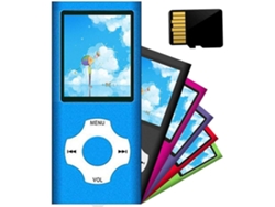 Reproductor MP3 Bluetooth versátil con grabadora de audio de 18 pulgadas y 64 GB de memoria (azul)