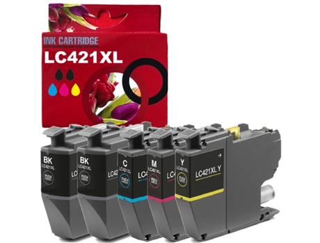 Paquete 5 Cartuchos de Tinta Compatible Con Brother Lc421Xl