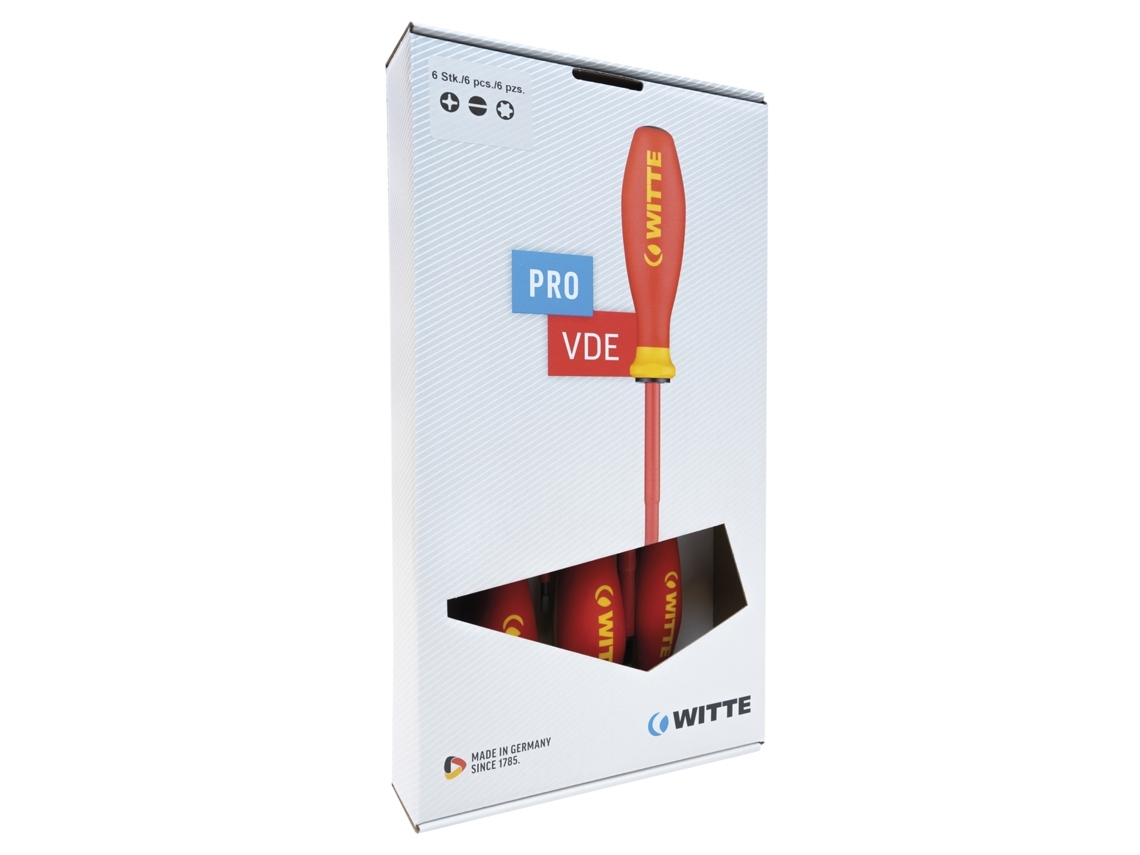 WITTE-670027-Juego de 6 destornilladores PRO VDE (PL/PH)