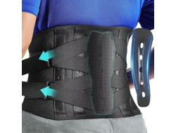 Cinturón de soporte lumbar, cinturón corrector para hernia discal Mdug (negro XL)
