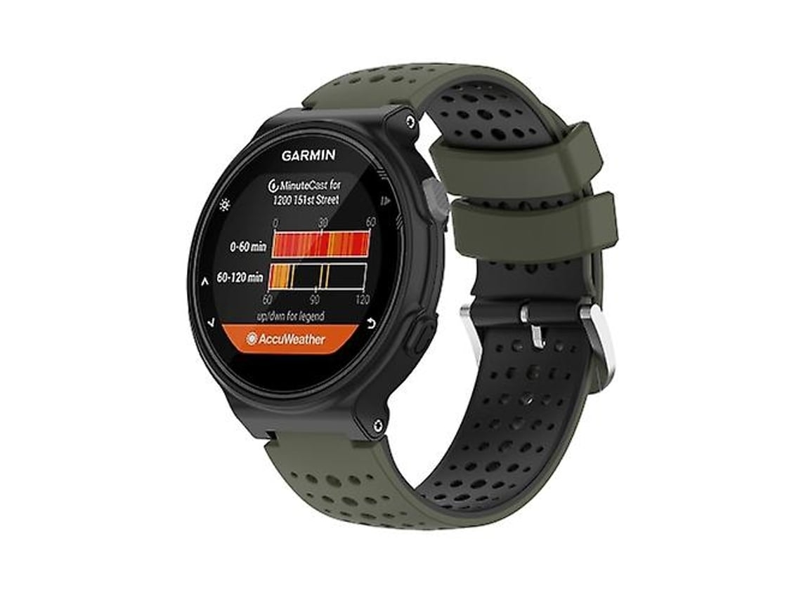 Correa de silicona para reloj Garmin Forerunner 630 Amygreen Black Chennnls