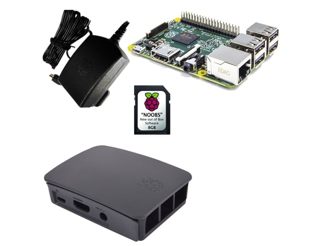 Kit RASPBERRY PI 3 MicroSD 32 Gb + Fuente de alimentación con cable Blanco