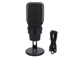 Micrófono Usb Para Juegos De Pc, Micrófono De Condensador Con Función De Silencio Rápido, Iluminación Colorida Y Ajuste De Volumen Para Podcasts, Transmisiones En Directo Y Vídeos - Negro