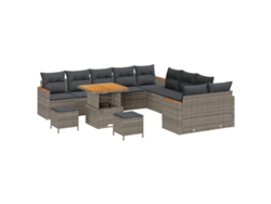 Maison Exclusive - Conjunto De Sofás De Jardín 13 Pcs Gris Ratán Sintético