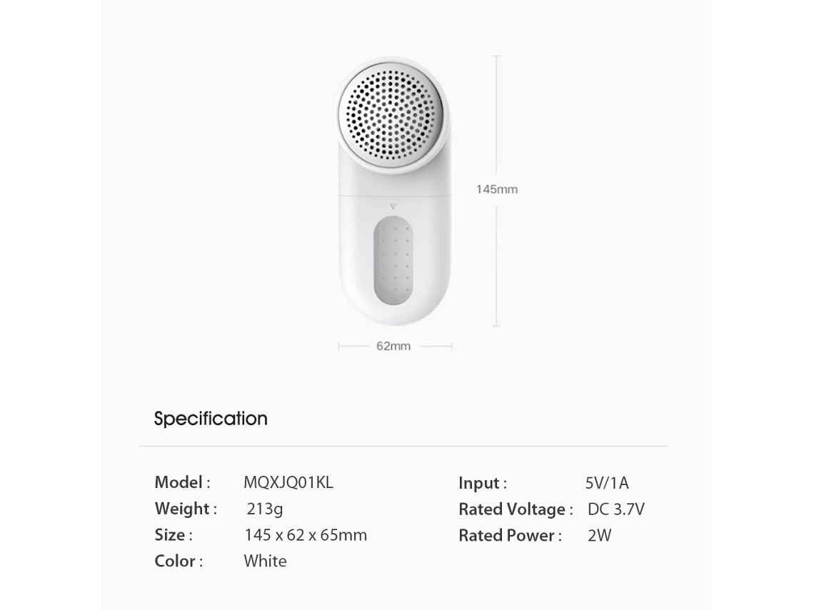 Quitapelusas Usb Xiaomi Mijia, Batería Con 90 Minutos De Duración, Cuchilla De 0,35 Mm Para Tejidos De Punto, Alfombras Y Ropa.