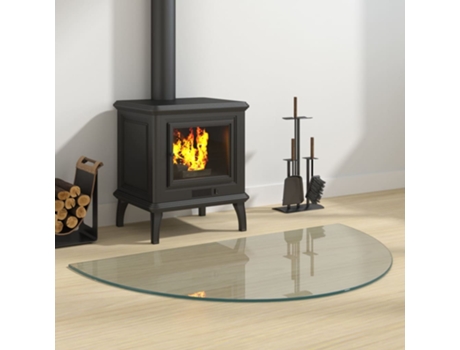 vidaXL Placa de vidrio para chimenea semicircular 1000x600 mm