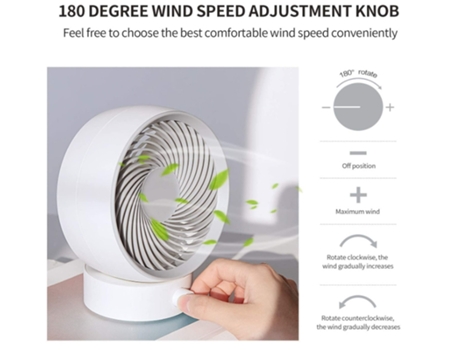 Ventilador de escritorio Ventilador de mesa USB Funcionamiento silencioso Ventilador de escritorio silencioso para el hogar Oficina Dormitorio Blan...