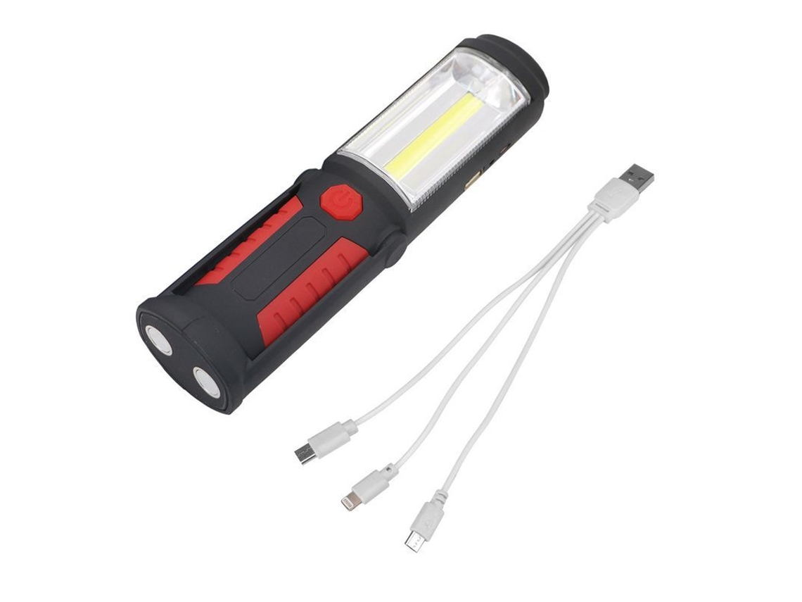 2026-linterna Led Recargable 3w Cob 2 En 1, Modos De Iluminación, Mano Libre Con Gancho Y Base Magnética
