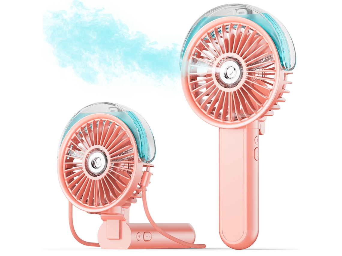 Ventilador Portátil Con Hidratación Mediante Nano-neblina Y Doble Efecto De Enfriamiento (rosa)
